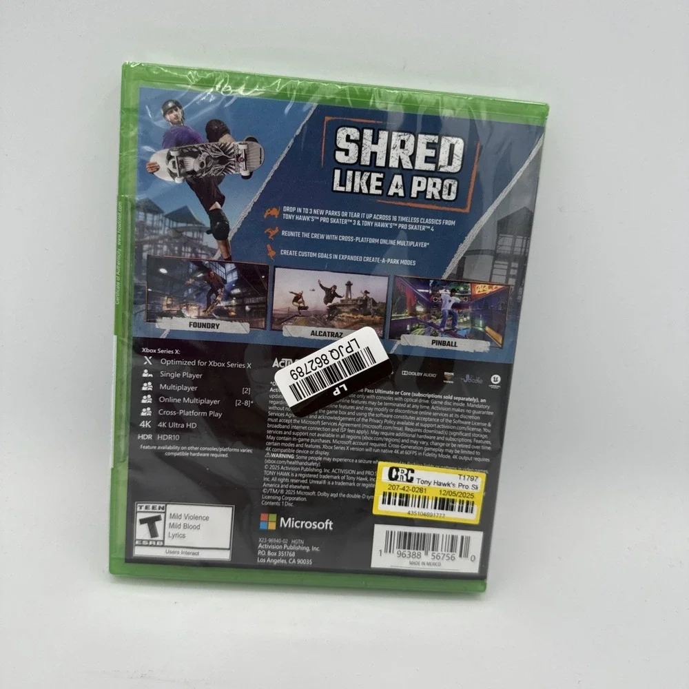 Tony Hawk Pro Skater 3 + 4 Microsoft Xbox Series X | Xbox One Brand New FreeShip